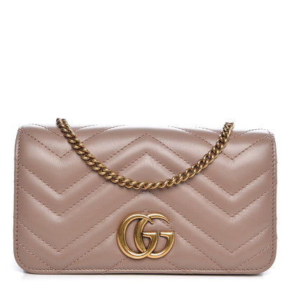 Gucci Calfskin Matelasse GG Marmont Mini Bag Porcelain Rose 1 of 7