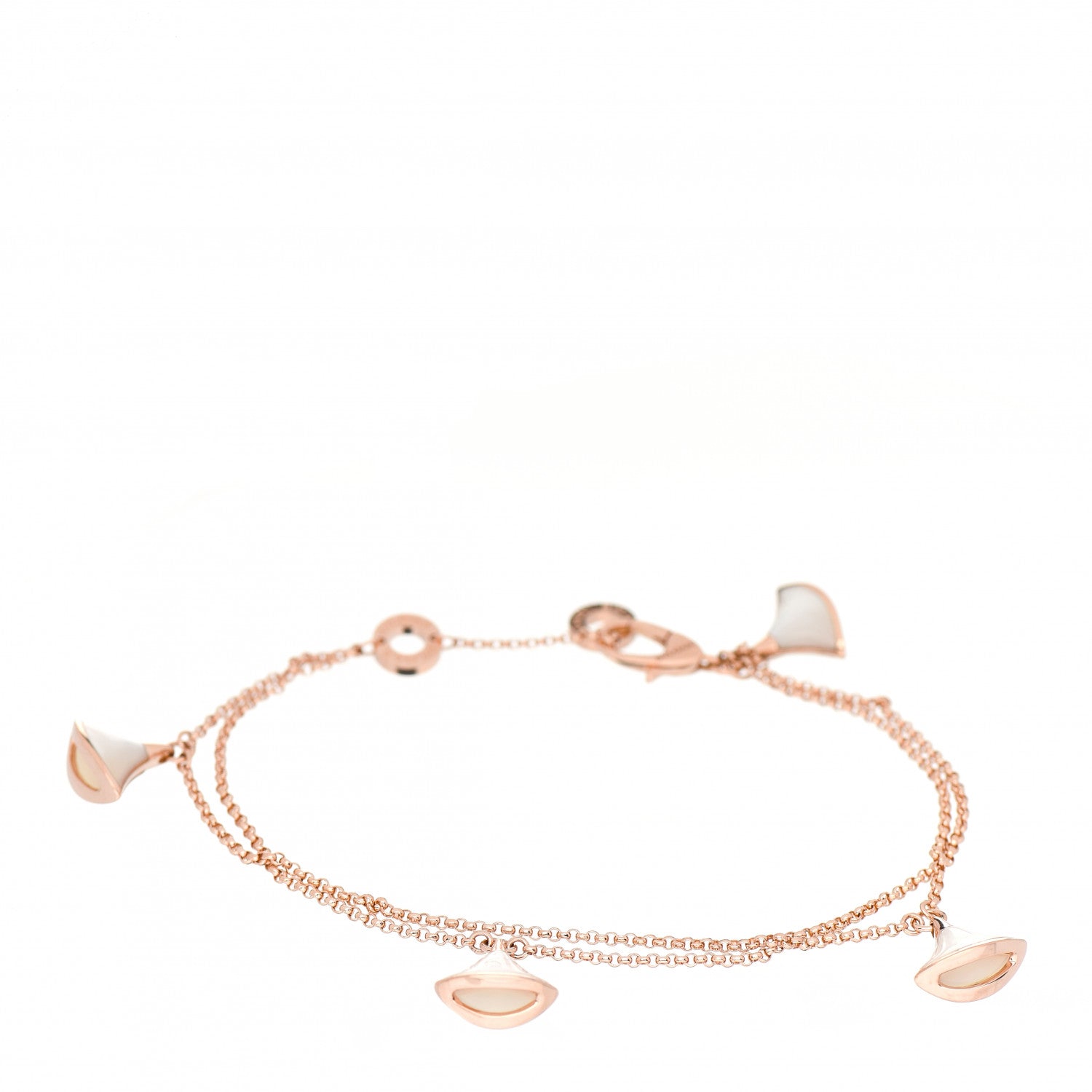 Bulgari 18K Rose Gold Mother of Pearl Divas' Dream Charm Bracelet SM 1 of 5
