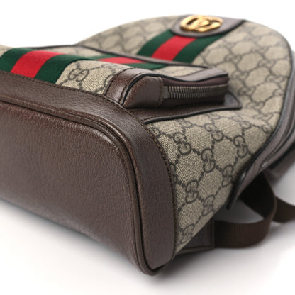 Gucci GG Supreme Monogram Calfskin Web Small Ophidia Day BackpacK Beige Ebony New Acero 10 of 10