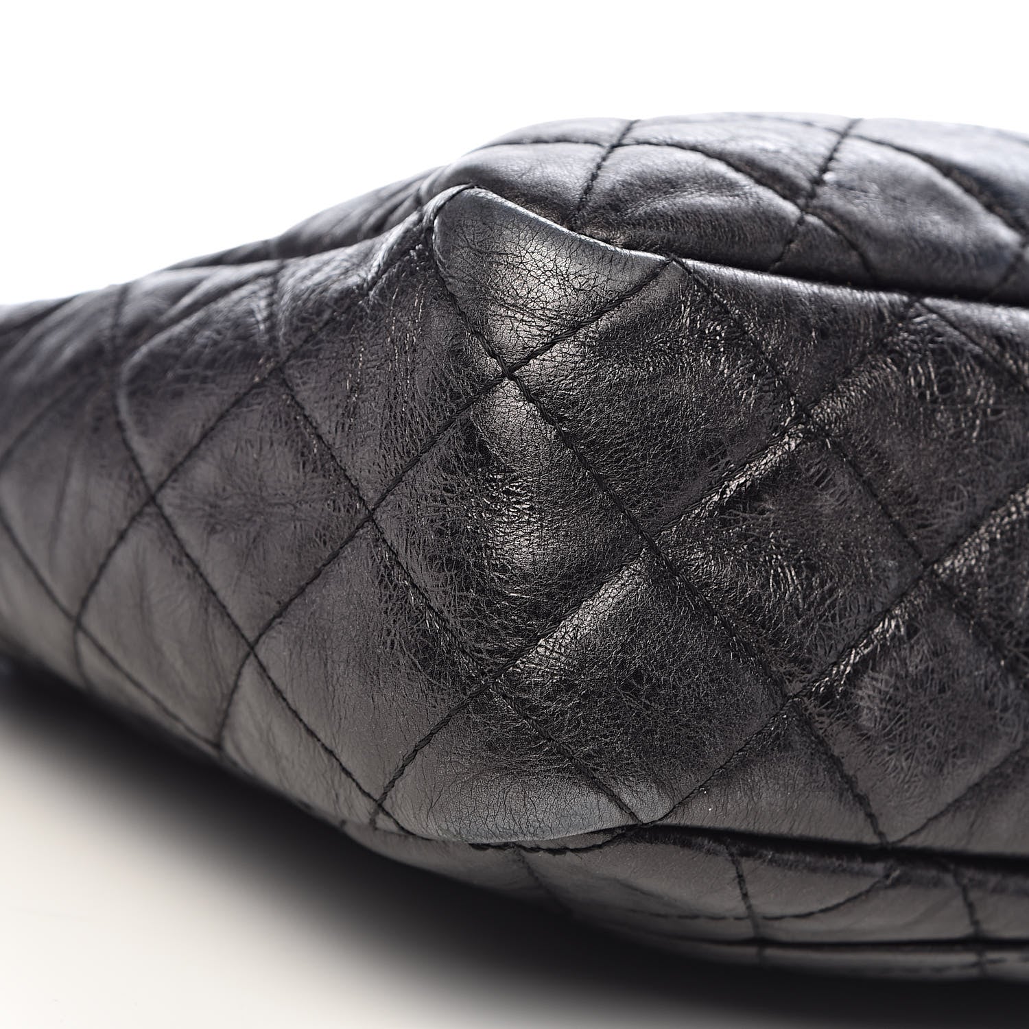 Chanel Metallic Aged Calfskin Quilted Large Reissue Camera Case Black 10 of 12