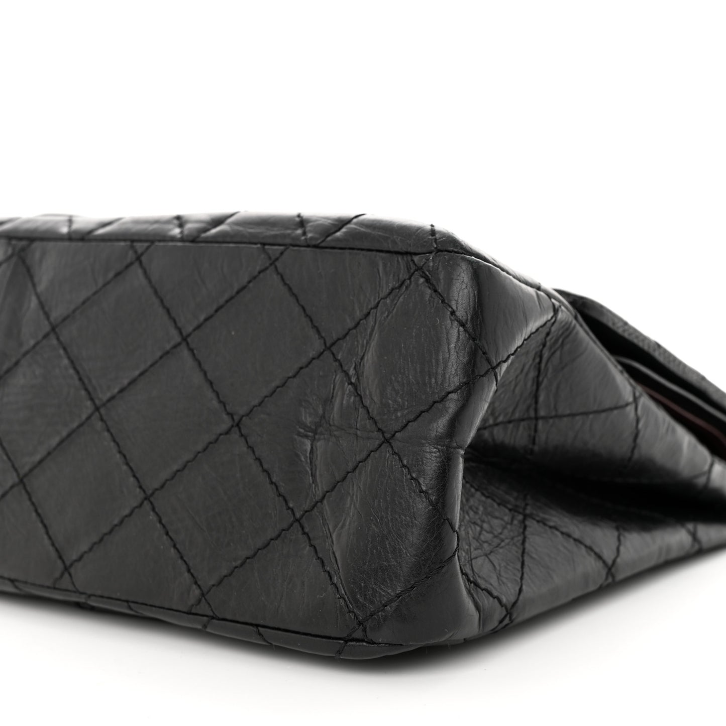 Aged Calfskin Quilted 2.55 Reissue 227 Flap Black