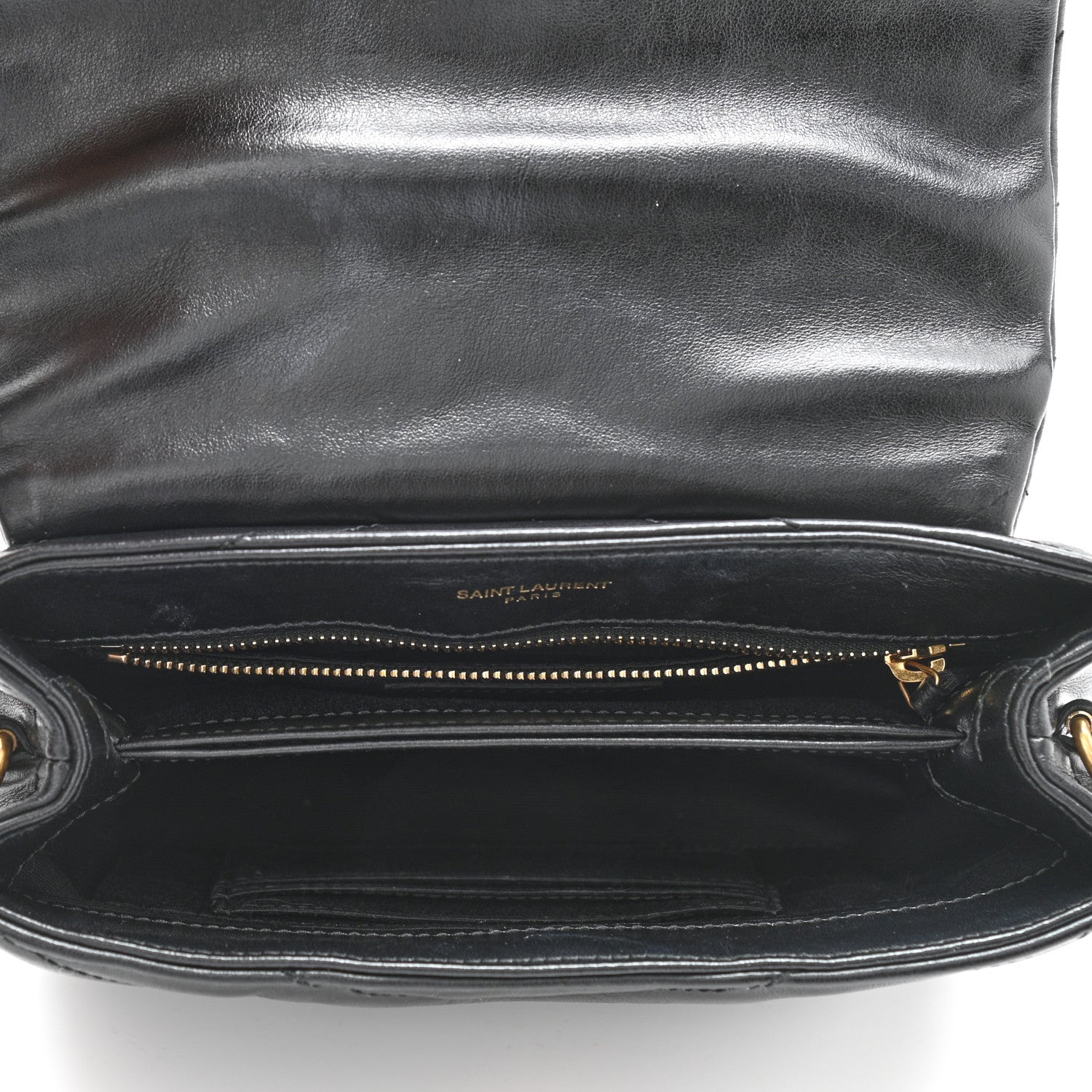 Saint Laurent Calfskin Y Quilted Monogram Toy Loulou Crossbody Bag Black 10 of 21