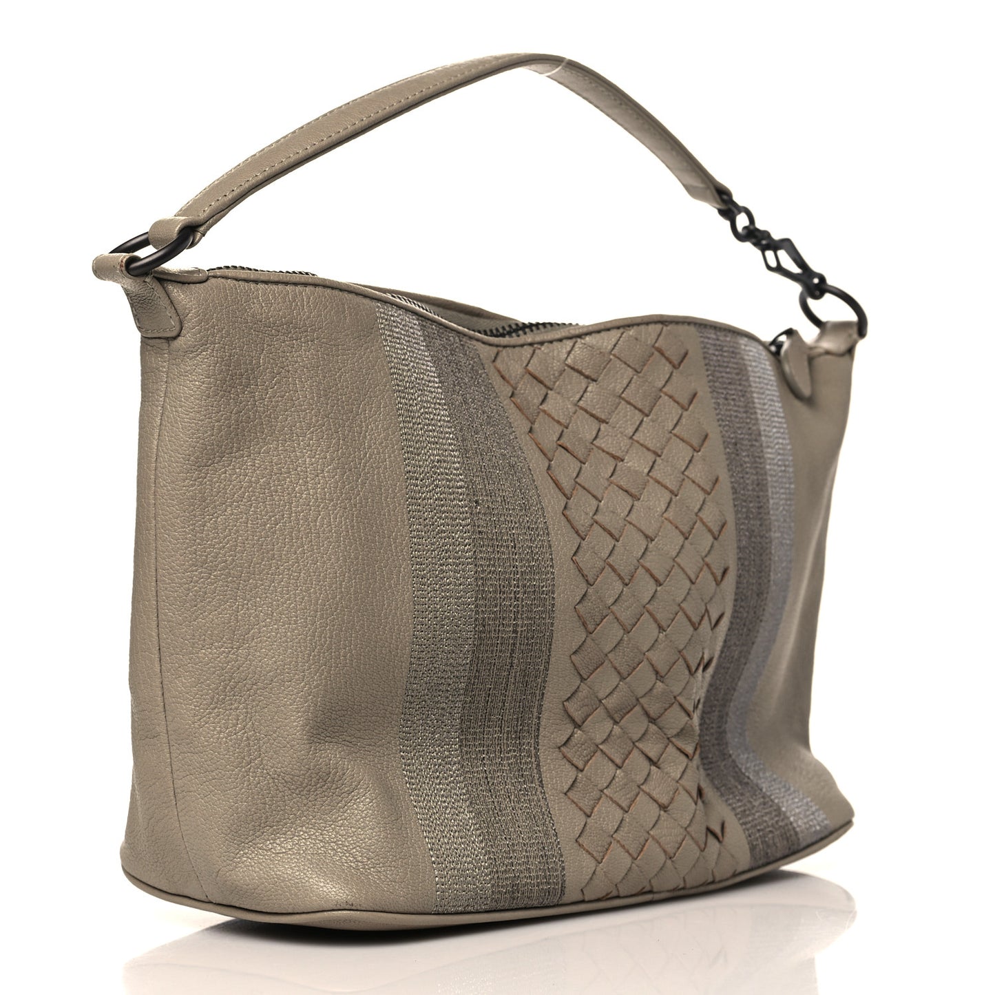 Nappa Intrecciato Stitched Small Shoulder Bag Taupe