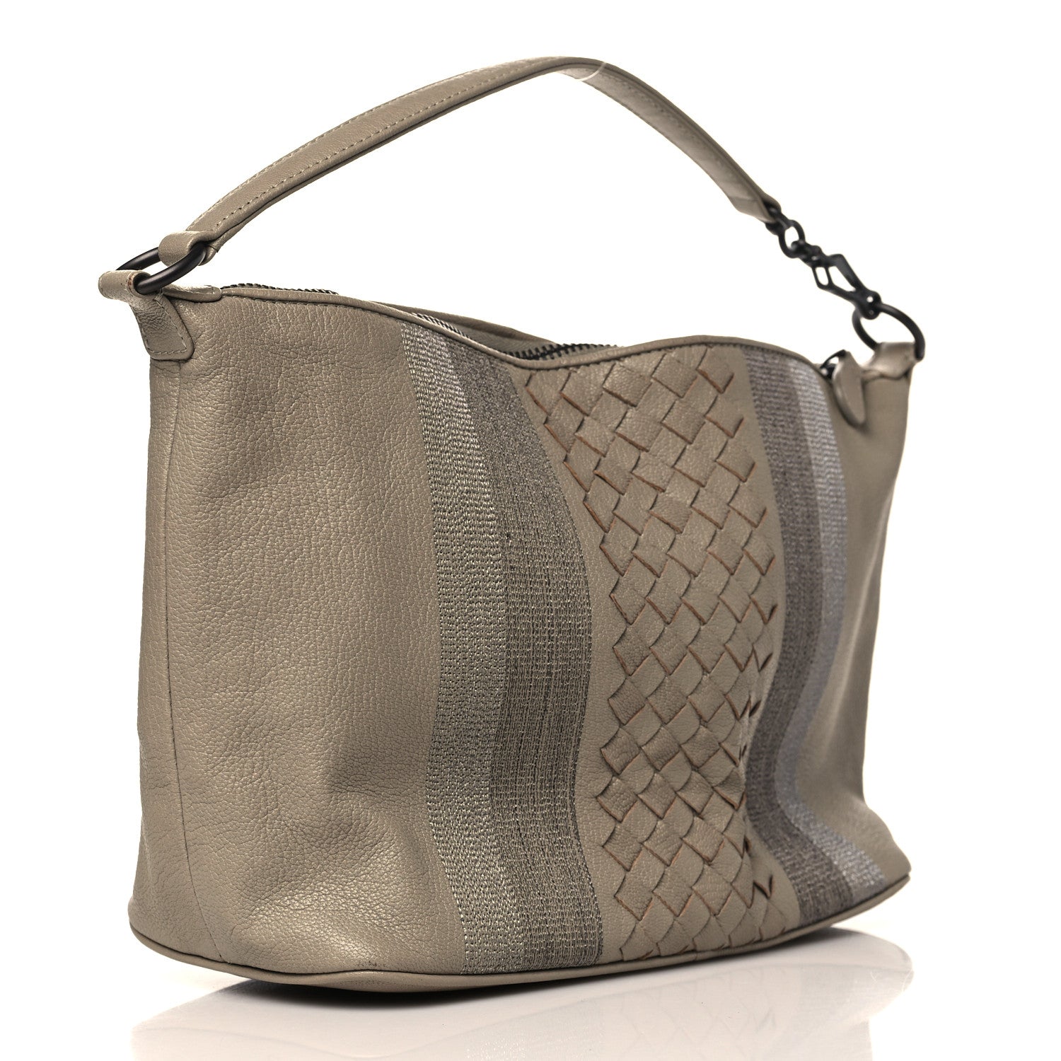 Bottega Veneta Nappa Intrecciato Stitched Small Shoulder Bag Taupe 3 of 10