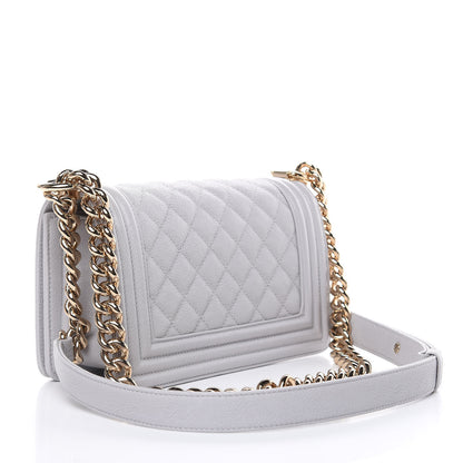 Chanel Caviar Quilted Small Boy Flap Light Grey 3 of 10