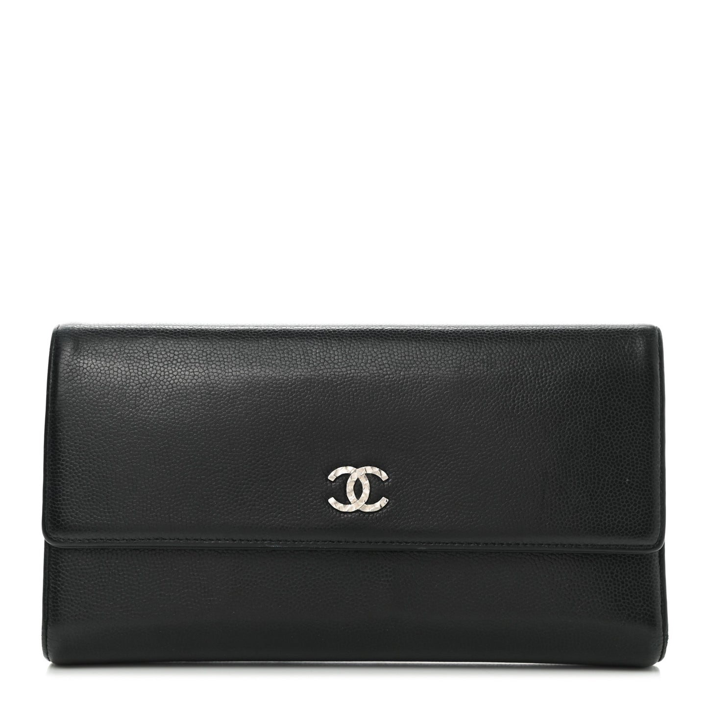 Caviar Sevruga Long Flap Wallet Black