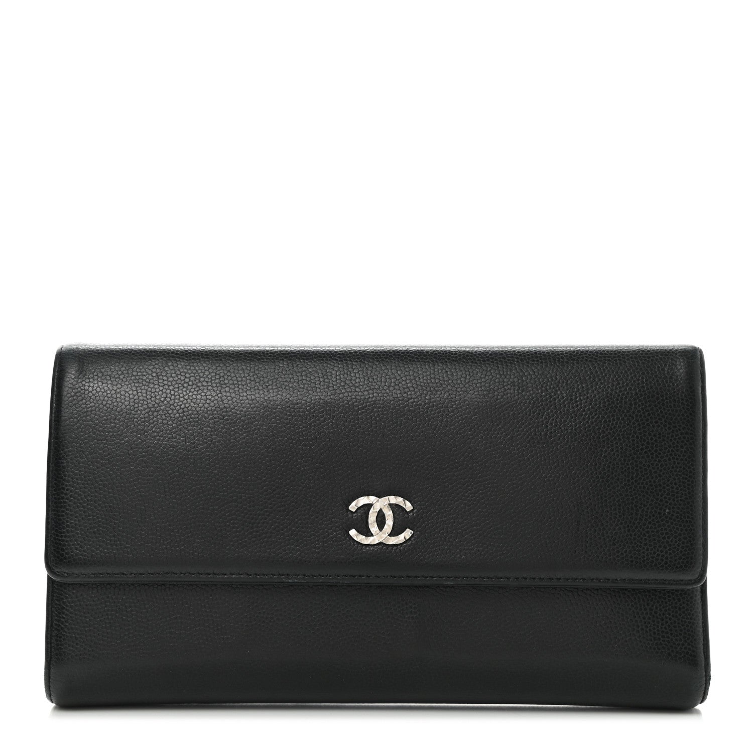 Chanel Caviar Sevruga Long Flap Wallet Black 1 of 8
