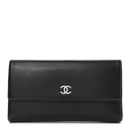 Chanel Caviar Sevruga Long Flap Wallet Black 1 of 8