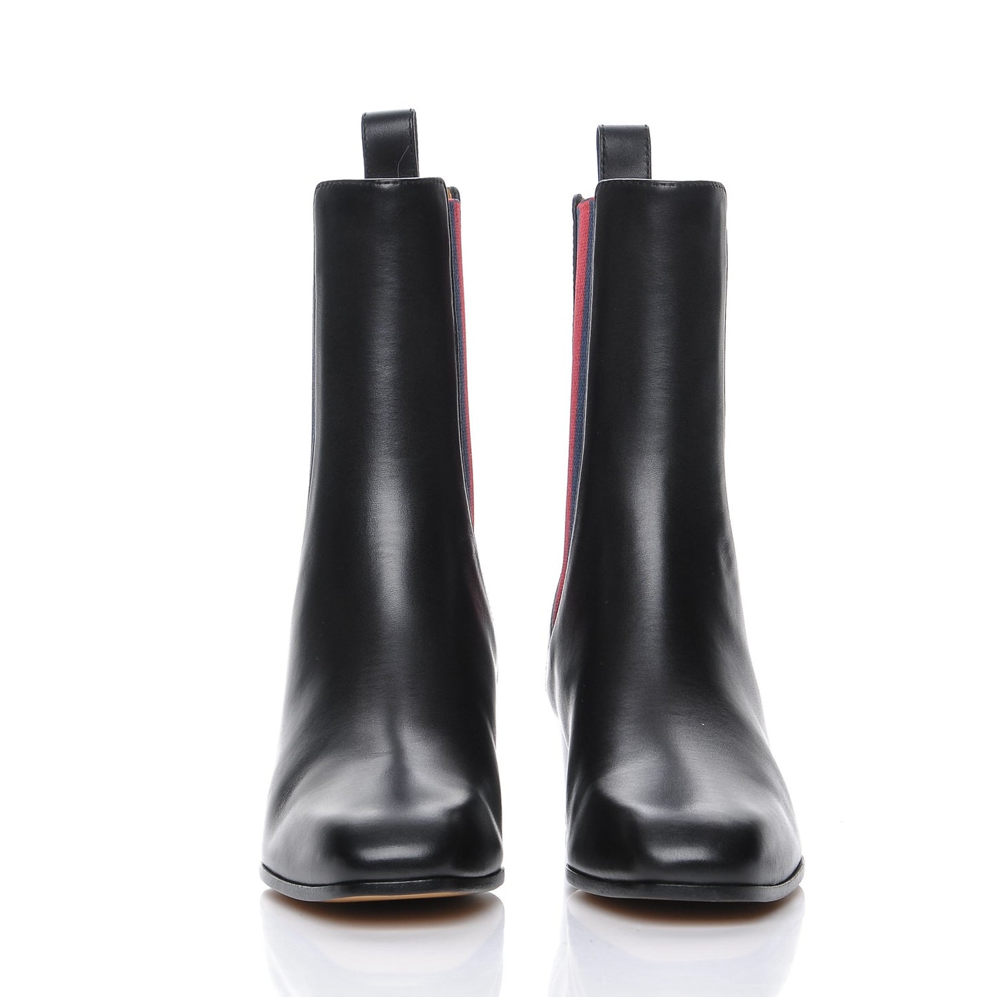 Calfskin Web Karen Ankle Boots 35.5 Black