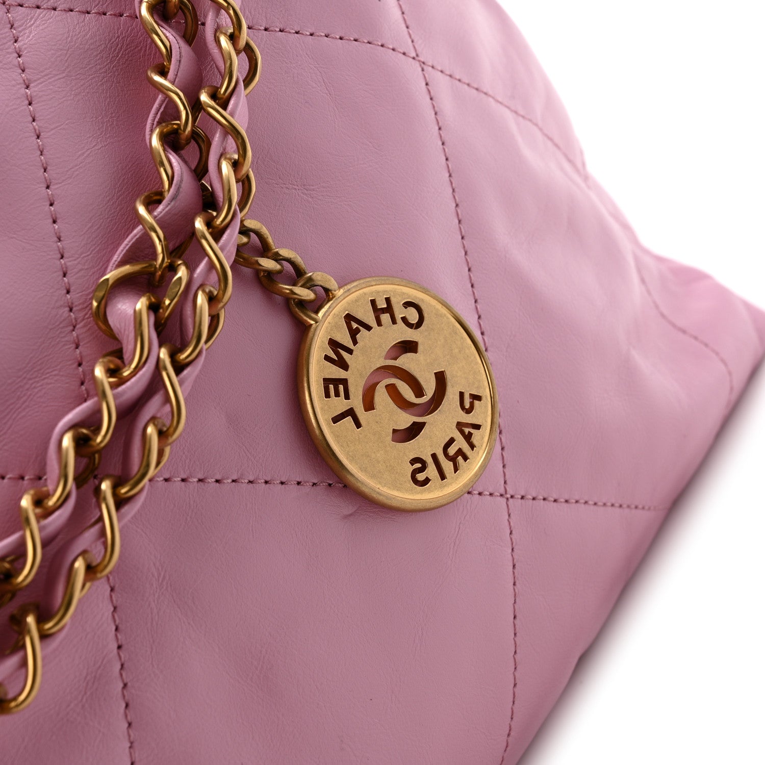 Chanel Shiny Calfskin Quilted Small Chanel 22 Lilac 12 of 14