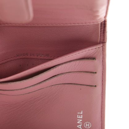 Chanel Lambskin Quilted Compact French Flap Wallet Pink 8 of 12