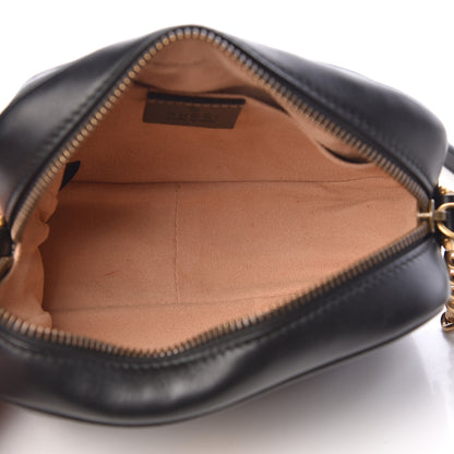Gucci Calfskin Matelasse Mini GG Marmont Chain Shoulder Bag Black 5 of 11