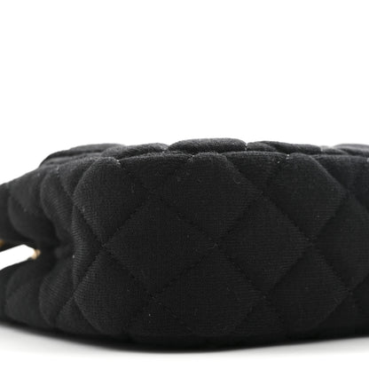 Chanel Jersey Quilted Small Wavy CC Hobo Black 9 of 11
