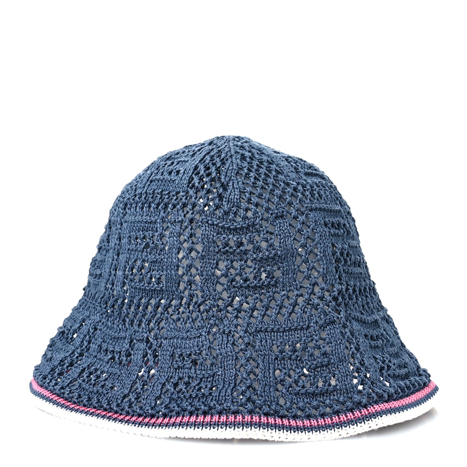 Fendi Cotton Rayon FF Knitted Bucket Hat M/L Blue 4 of 8