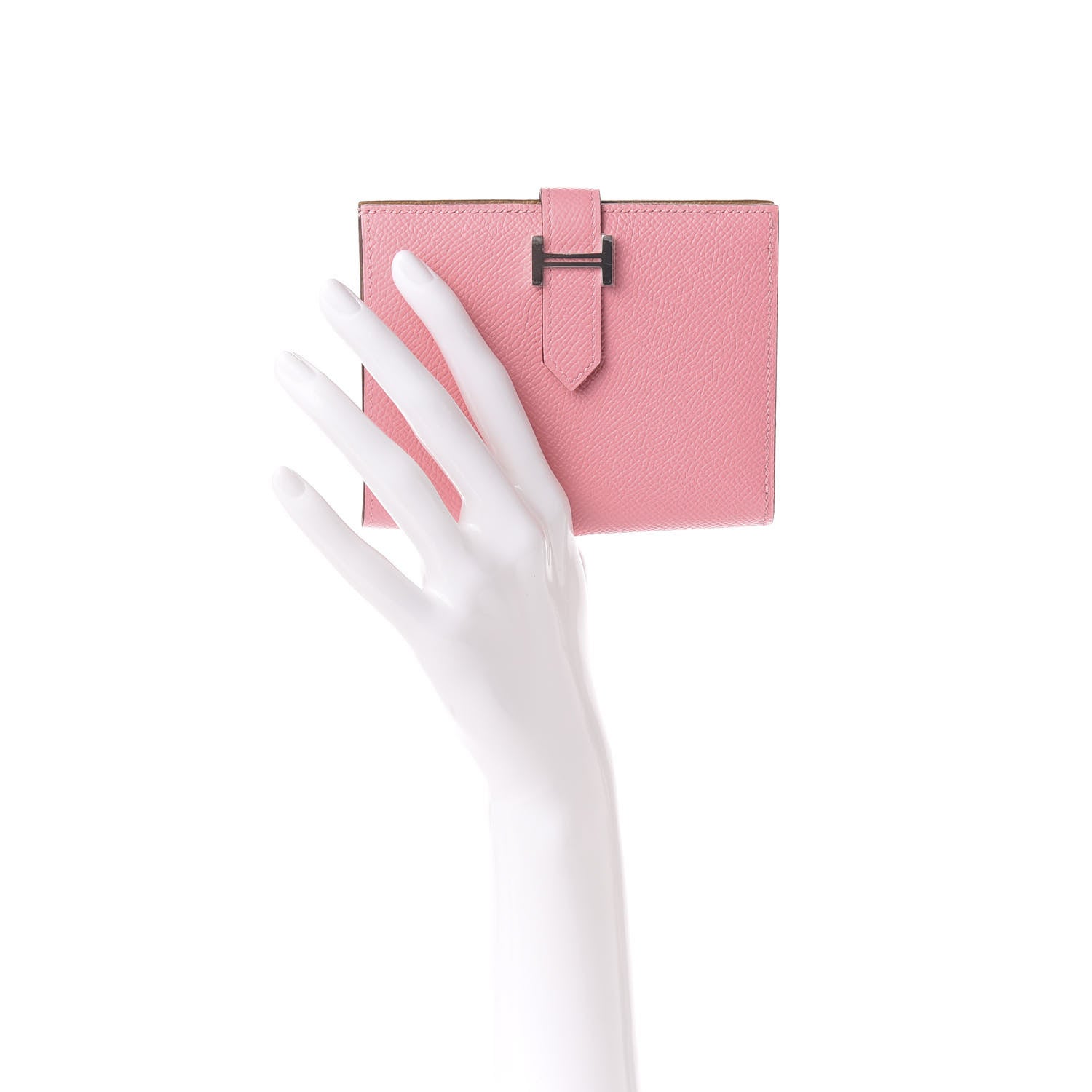 Hermes Epsom Verso Bearn Compact Wallet Rose Confetti Sesame 2 of 8