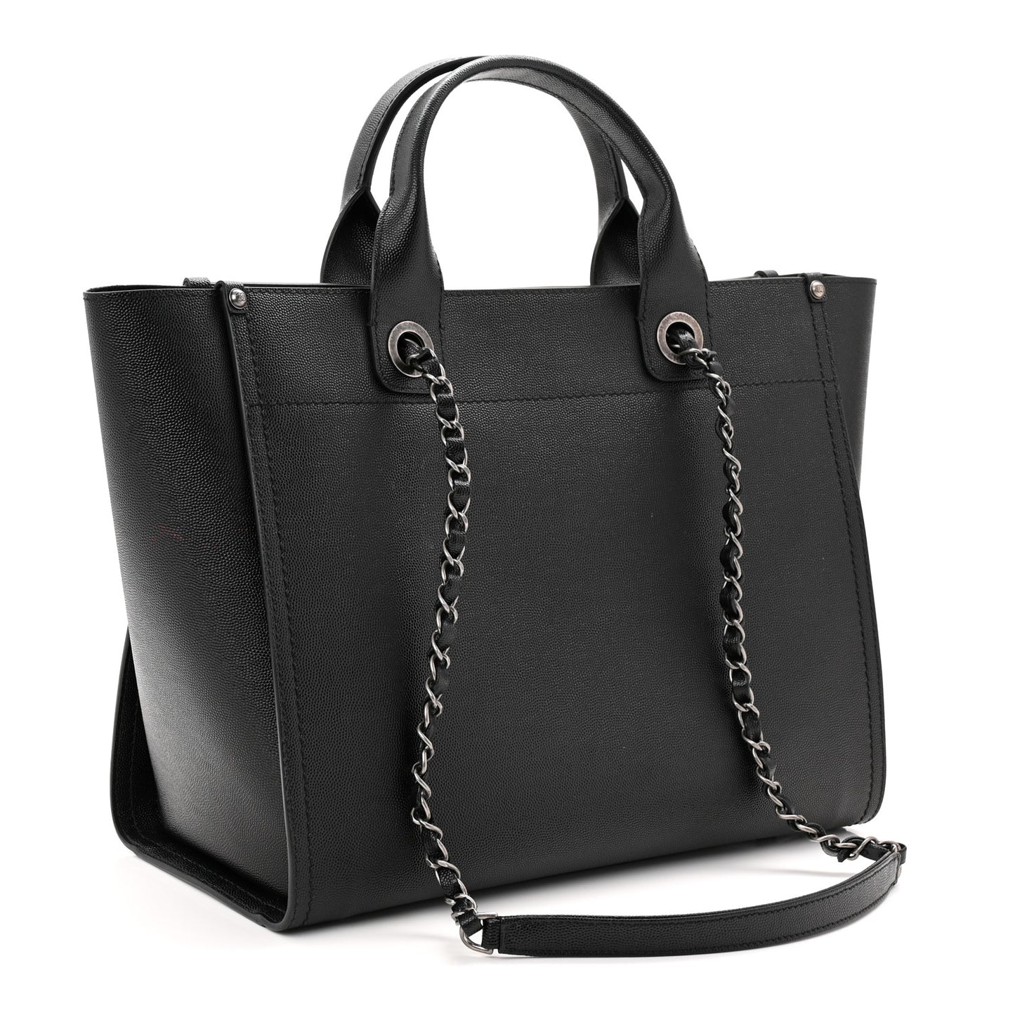 Caviar Small Studded Deauville Tote Black