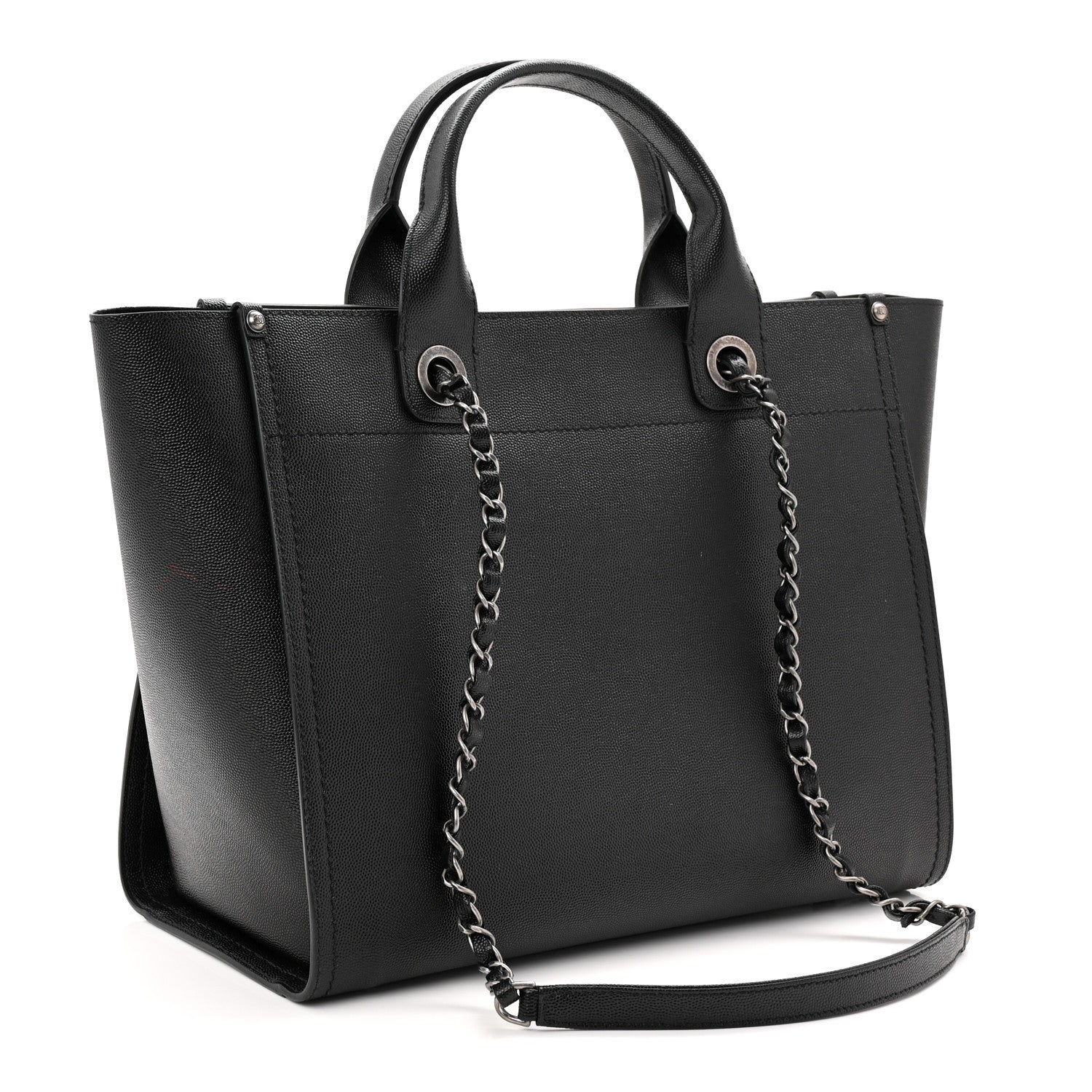 Chanel Caviar Small Studded Deauville Tote Black 3 of 10