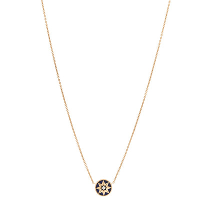Christian Dior 18K Yellow Gold Diamond Lapis Lazuli Rose Des Vents Necklace 1 of 6