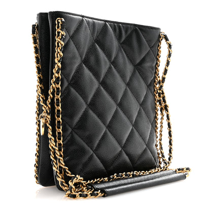 Chanel Caviar Quilted Mini Never Ending Chain Tote Black 3 of 11