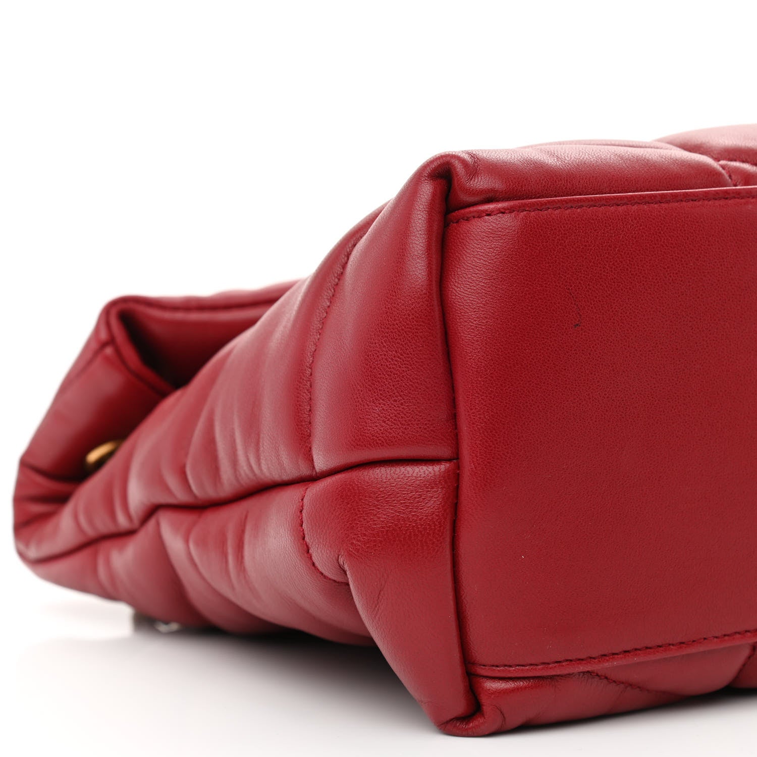 Saint Laurent Lambskin Quilted Medium Loulou Puffer Monogram Chain Satchel Opyum Red 9 of 11