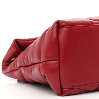 Saint Laurent Lambskin Quilted Medium Loulou Puffer Monogram Chain Satchel Opyum Red 9 of 11