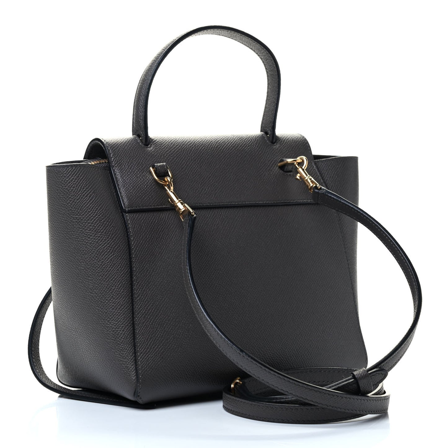Grained Calfskin Nano Belt Bag Grey