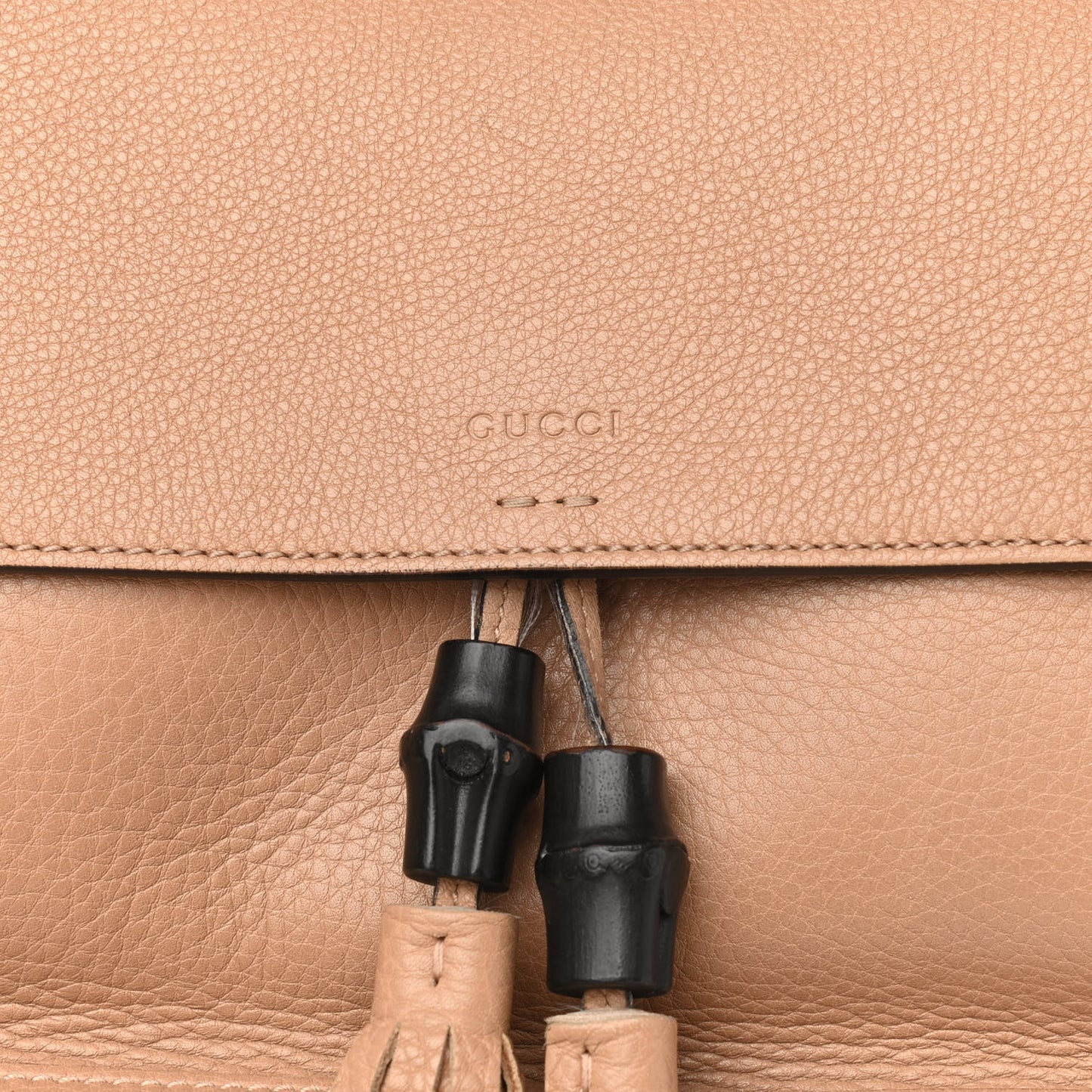Cellarius Calfskin Medium Bamboo Daily Flap Shoulder Bag Camelia