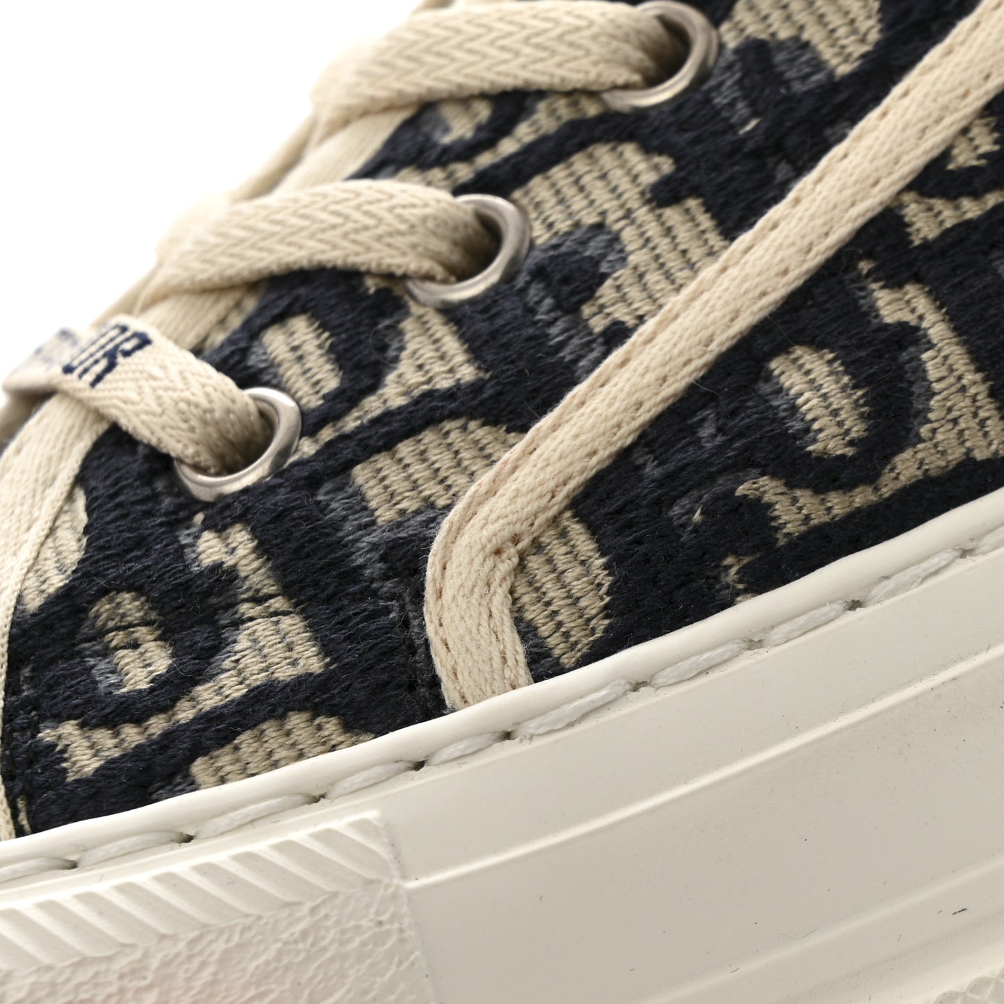 Canvas Oblique Walk'N'Dior Platform High Top Sneakers 38 Deep Blue