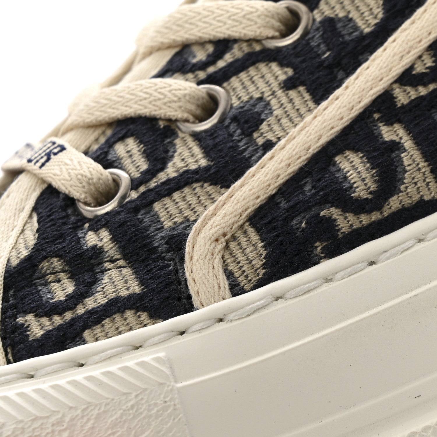 Christian Dior Canvas Oblique Walk'N'Dior Platform High Top Sneakers 38 Deep Blue 10 of 12