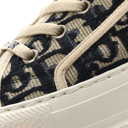 Christian Dior Canvas Oblique Walk'N'Dior Platform High Top Sneakers 38 Deep Blue 10 of 12
