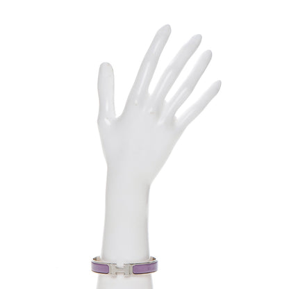 Hermes Enamel Narrow Clic Clac H Bracelet PM Mauve 2 of 4