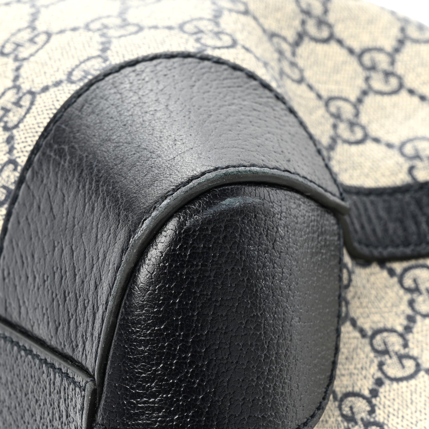 Gucci GG Supreme Monogram Textured Dollar Calfskin Web Medium Ophidia Duffle Bag Beige Blue 9 of 13