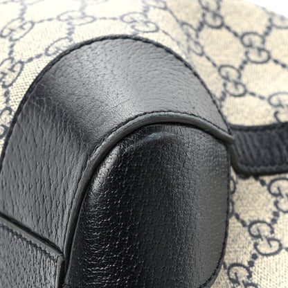Gucci GG Supreme Monogram Textured Dollar Calfskin Web Medium Ophidia Duffle Bag Beige Blue 9 of 13
