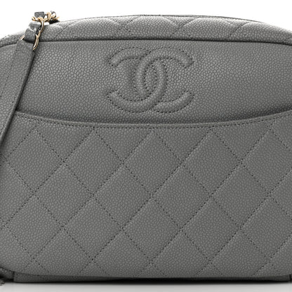 Chanel Iridescent Caviar Flat Quilted Small Coco Tassel Camera Case Grey 8 of 10