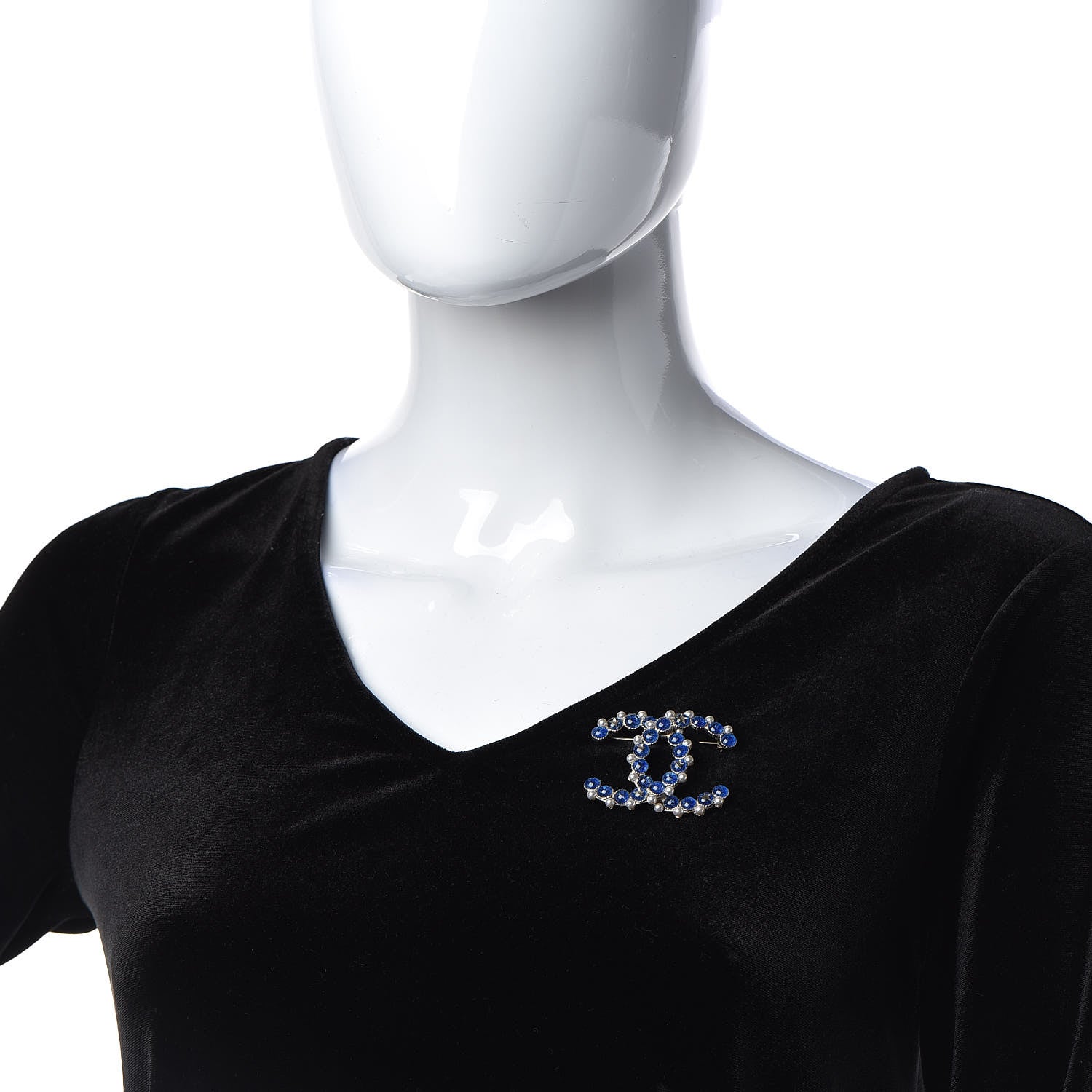 Chanel Gripoix Pearl CC Star Brooch Gold Blue 2 of 4