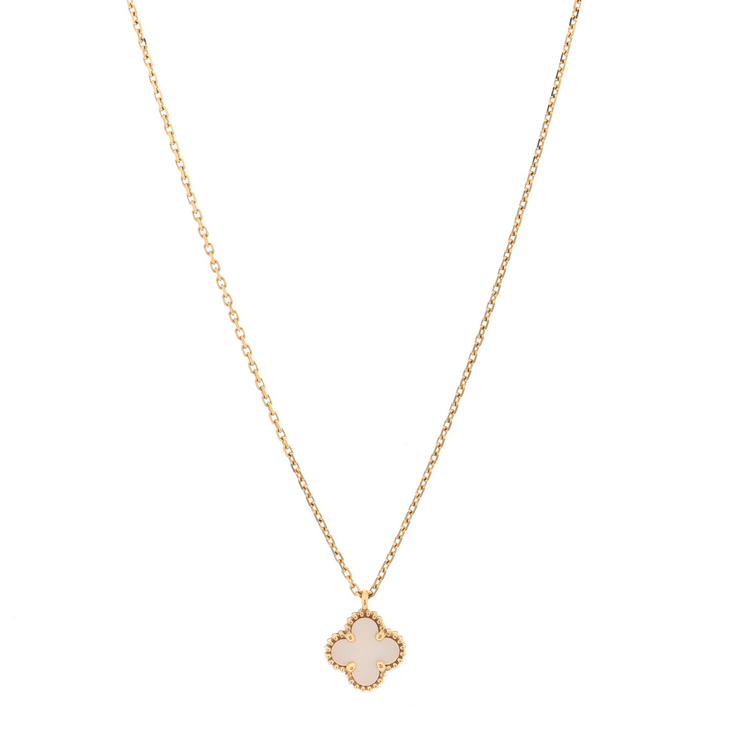 18K Yellow Gold Mother of Pearl Sweet Alhambra Pendant Necklace