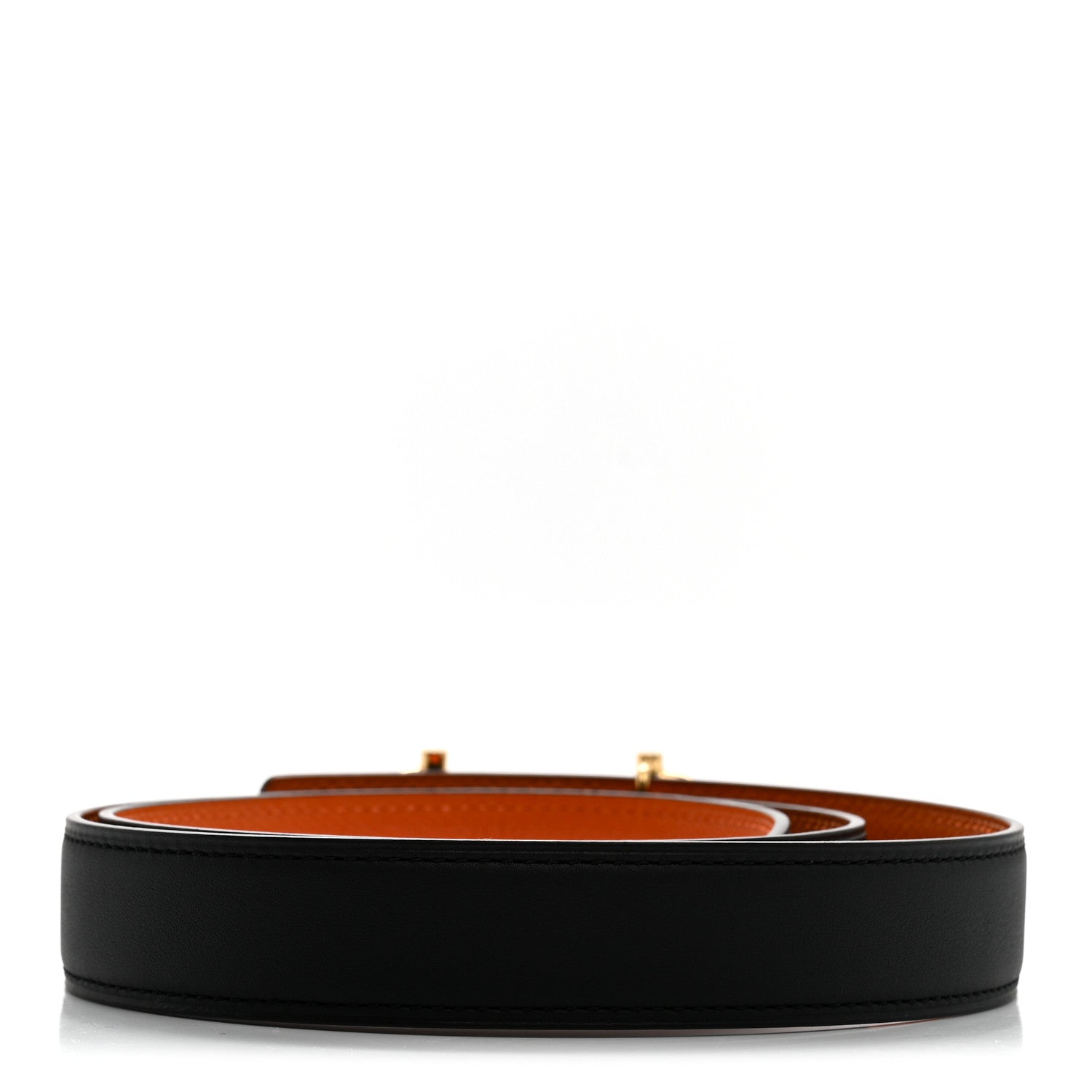 Hermes Swift Epsom 24mm Gamma Belt 75 30 Black Orange 3 of 7