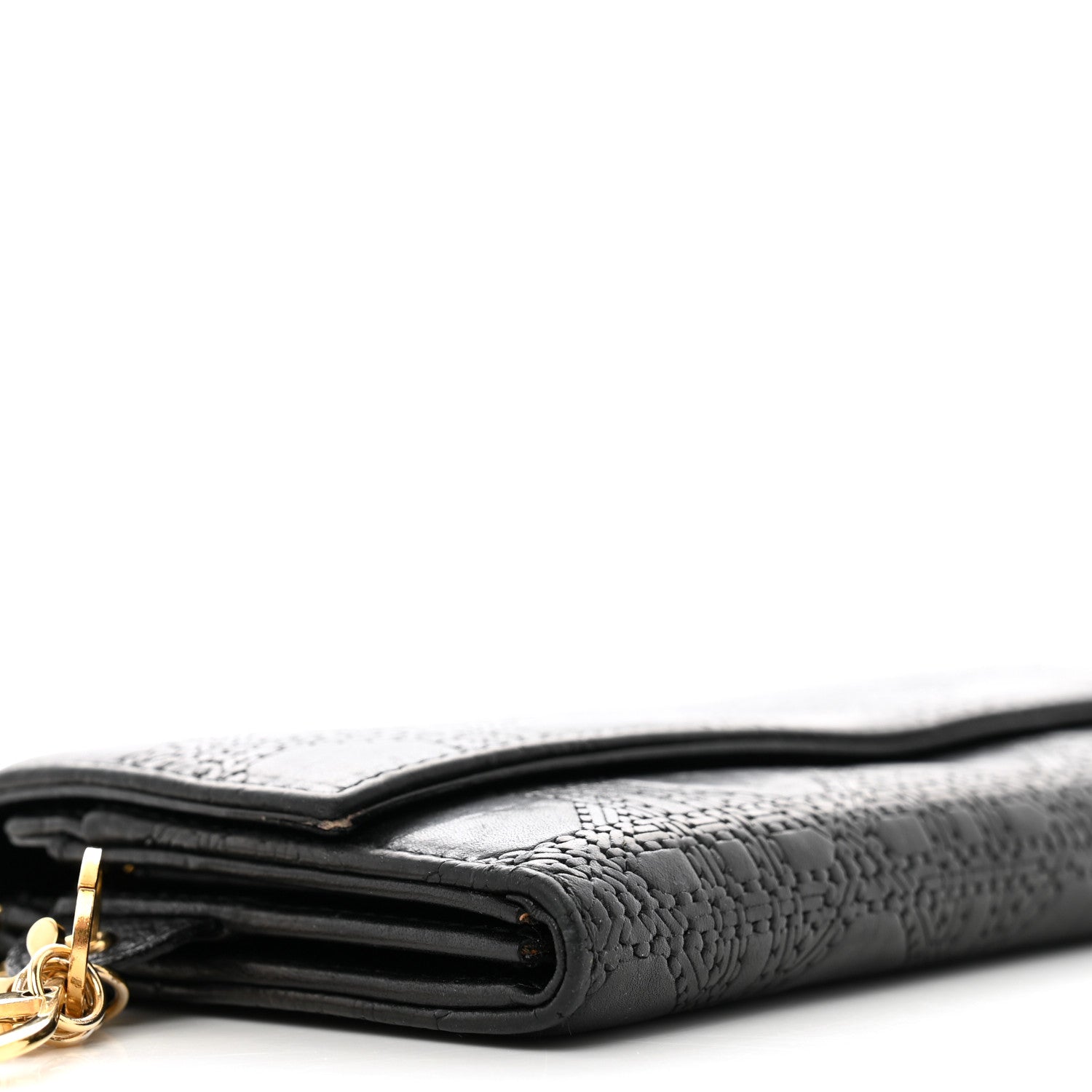 Christian Dior Lambskin Cannage Rendez-vous Chain Wallet Black 9 of 13
