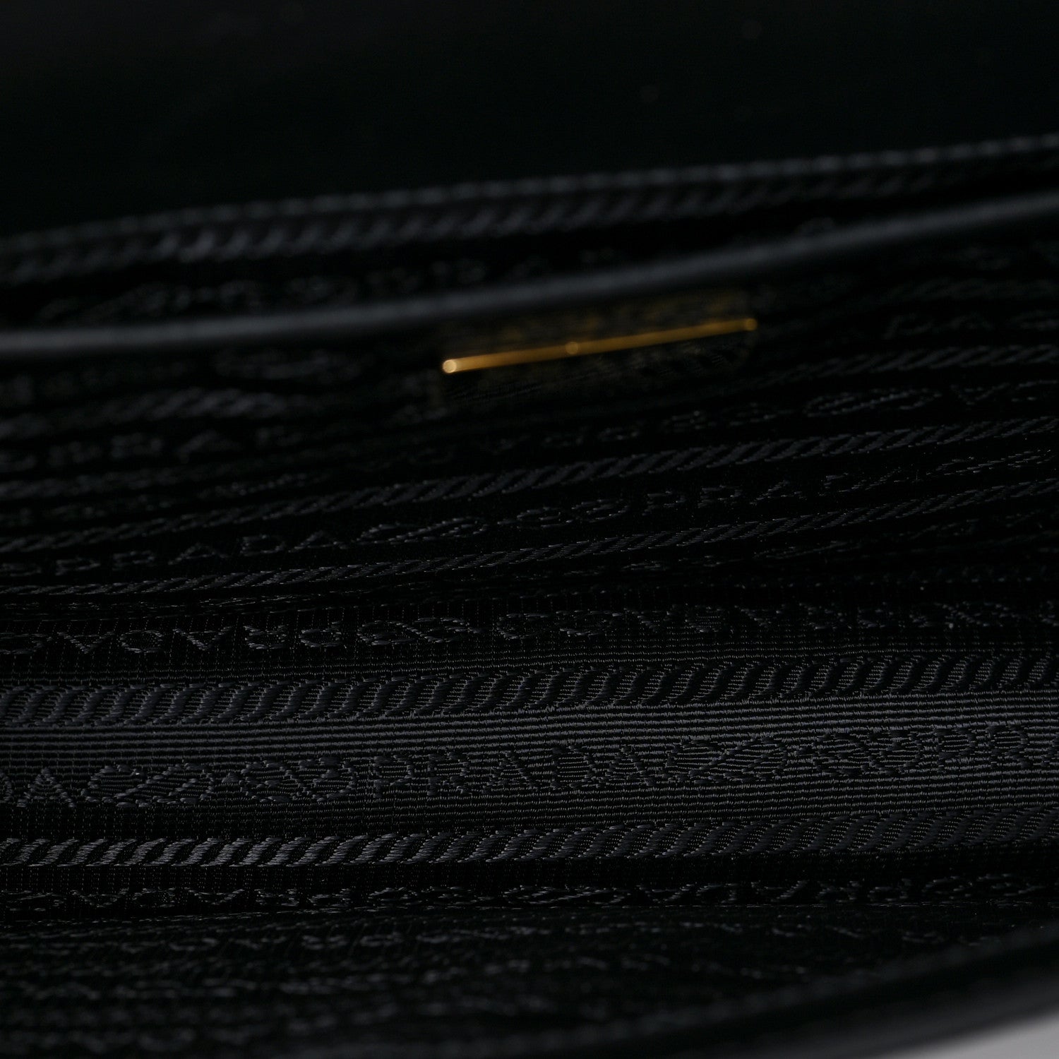 Prada Saffiano Soft Calfskin Metal Triangle Logo Envelope Chain Shoulder Bag Black 5 of 8