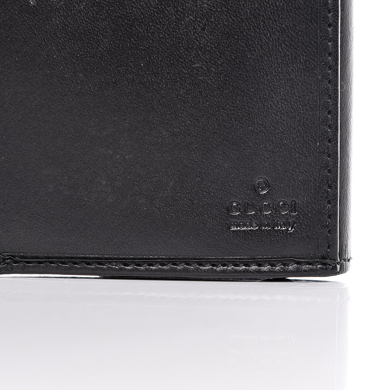 Gucci Denim Calfskin Monogram Blake Continental Wallet Black 6 of 8