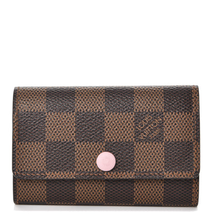 Louis Vuitton Damier Ebene Multicles 6 Key Holder Rose Ballerine 1 of 8