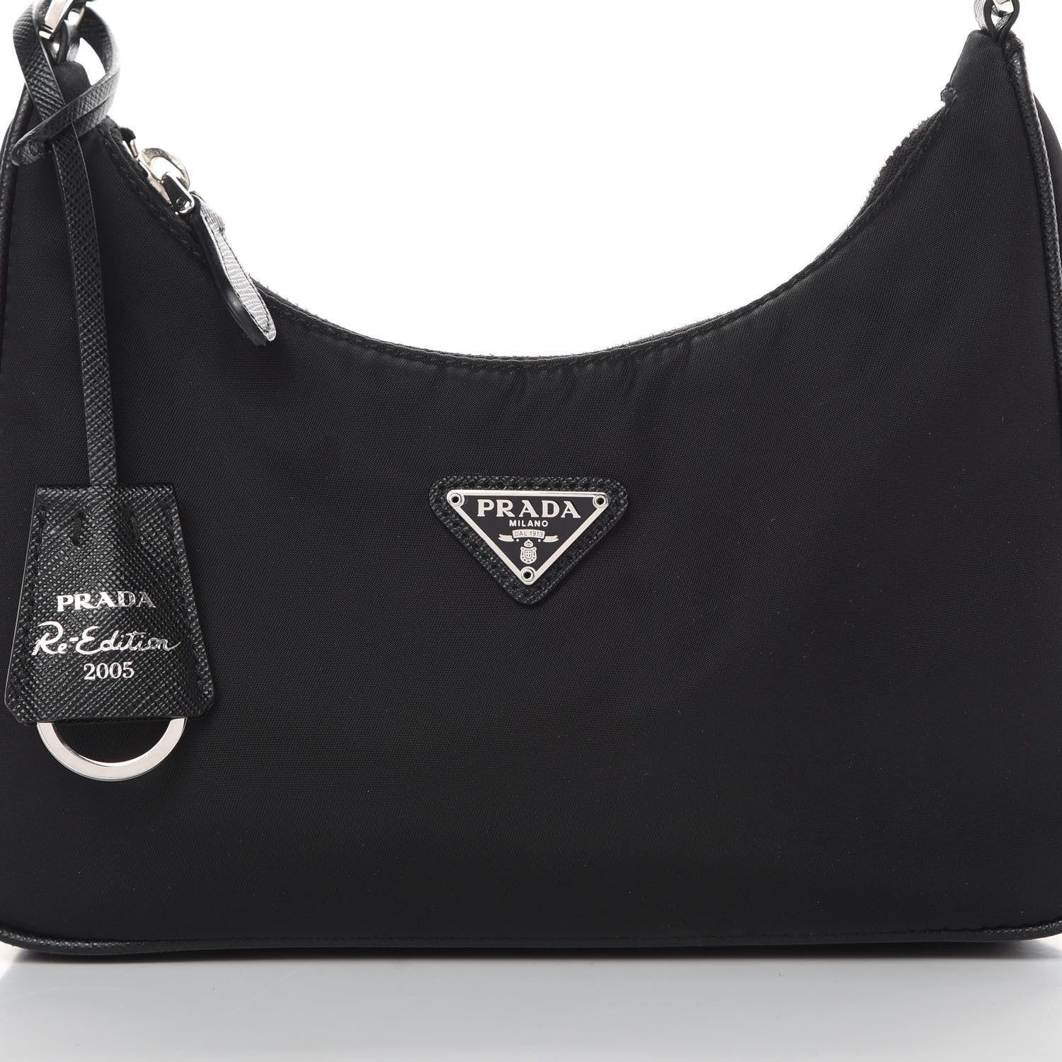 Prada Tessuto Nylon Saffiano Mini Re-Edition 2005 Bag Black 9 of 11