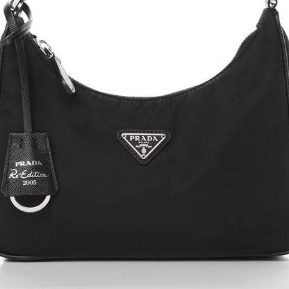 Prada Tessuto Nylon Saffiano Mini Re-Edition 2005 Bag Black 9 of 11