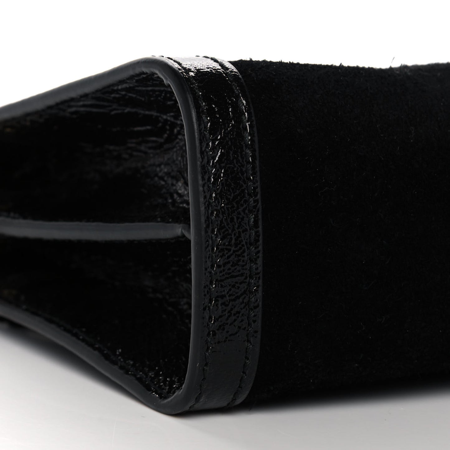 Suede Patent GG Web Small Ophidia Chain Shoulder Bag Black