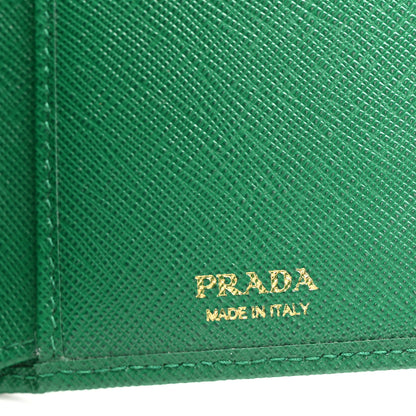 Prada Saffiano Triangle Continental Zip Wallet Mango 7 of 11