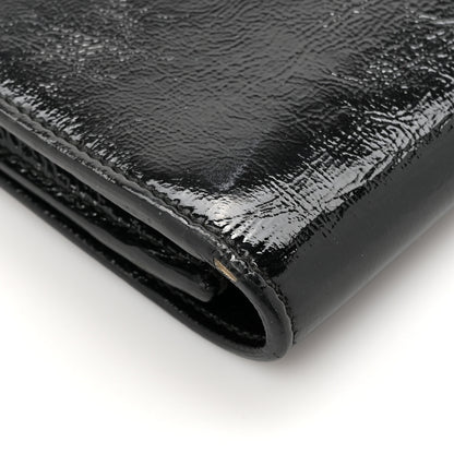 Saint Laurent Textured Patent Monogram Large Belle De Jour Clutch Black 11 of 11
