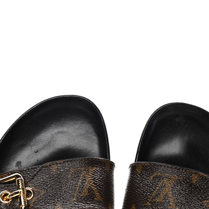 Louis Vuitton Monogram Bom Dia Mule Sandals 37 Black 5 of 5