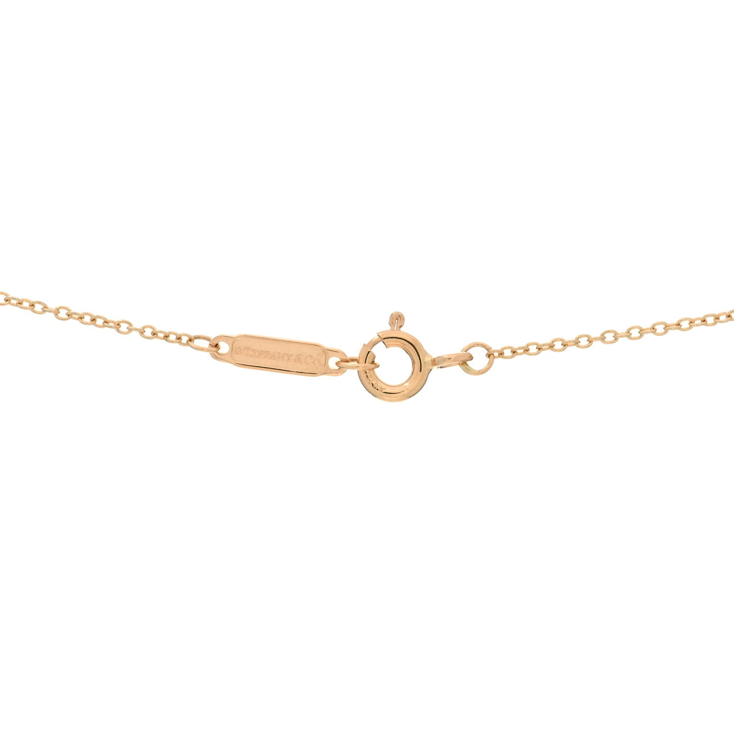18K Rose Gold Diamond Small T Smile Pendant Necklace