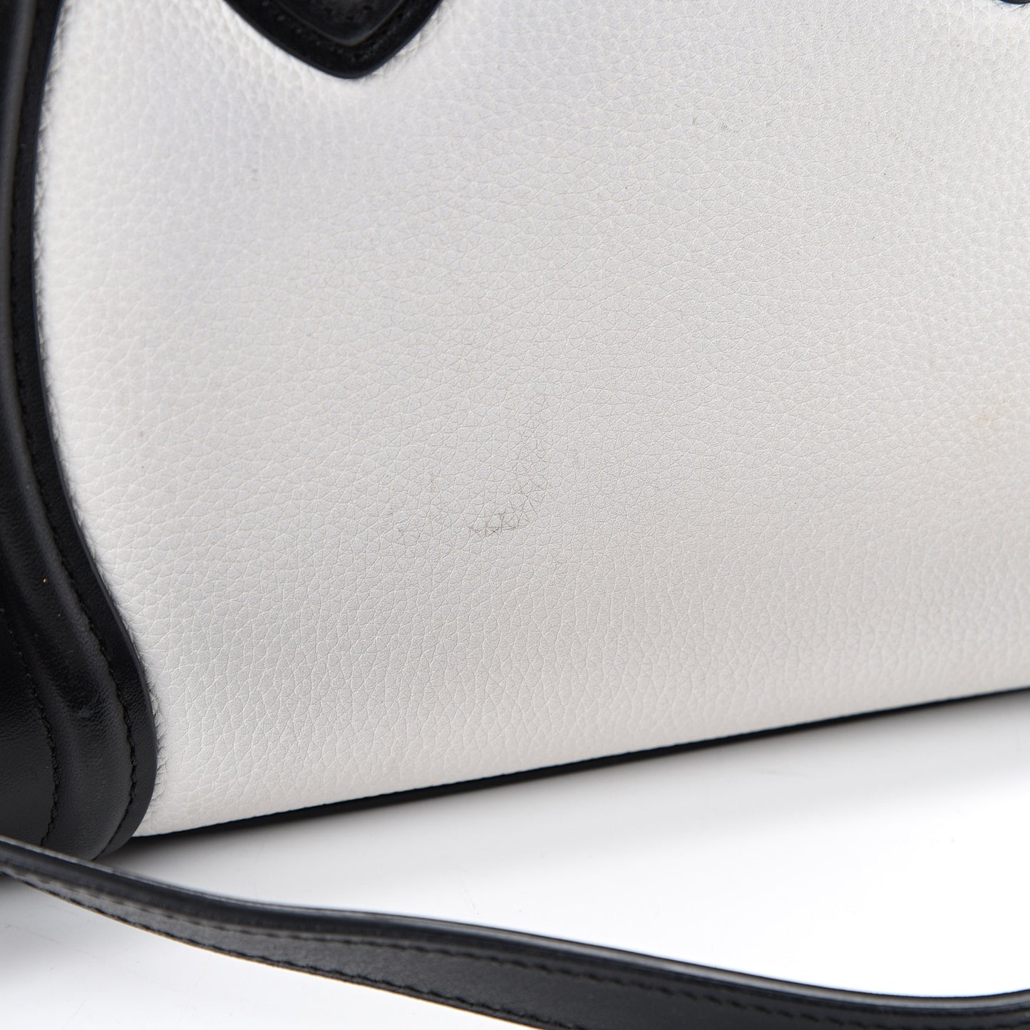 Grained Baby Calfskin Nubuck Nano Tri-Color Luggage White