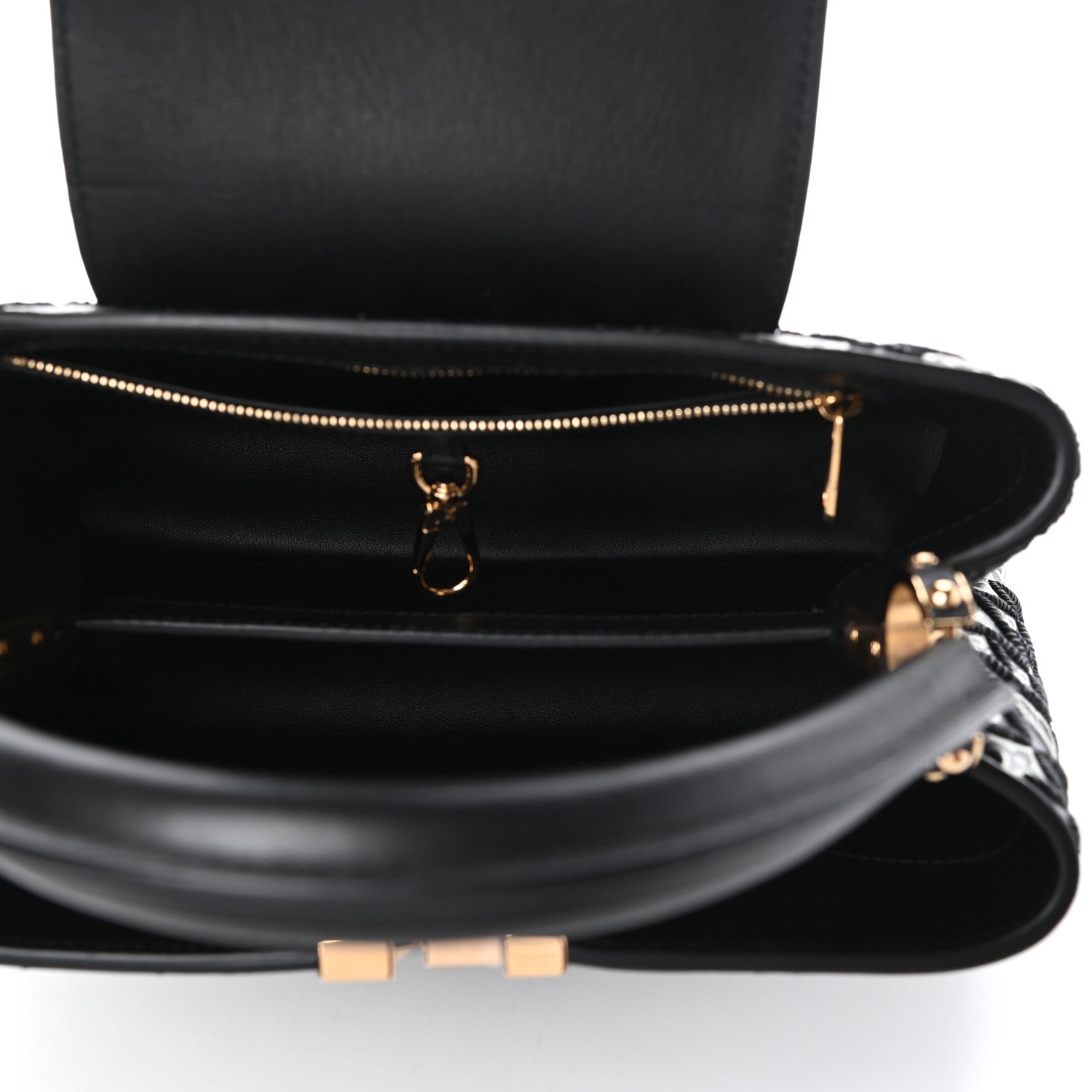 Louis Vuitton Calfskin Since 1854 Embroidered Capucines PM Black 5 of 9